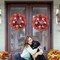 Fall decorations Fall Wreaths for Front Doors, 18-Inch Autumn Wreath with Fake Flowers. Pumpkins, Maple Leaves, and Fall Wreaths for Front Door Outdoor Thanksgiving Decor